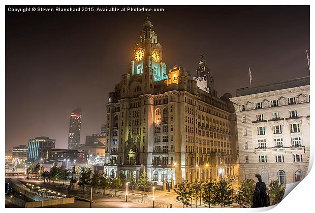  liver building Liverpool waterfront  Print by Steven Blanchard