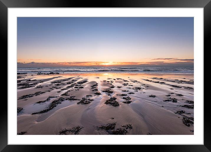  The Beach and Sunset Framed Mounted Print by Nick Rowland