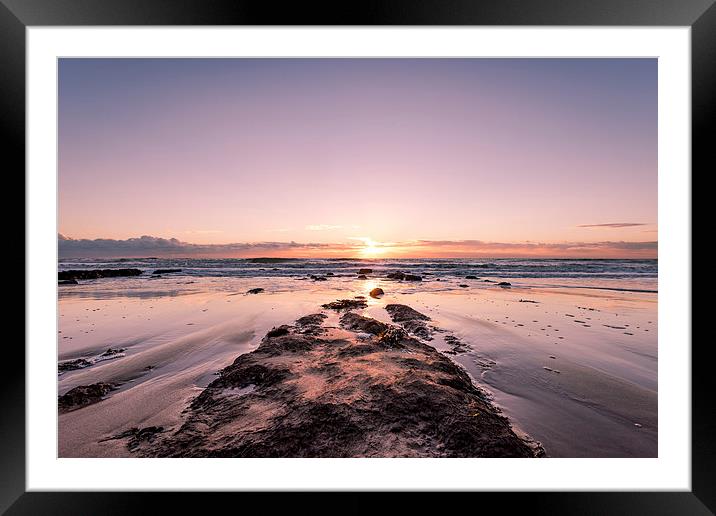  Sun setting on the Beach Framed Mounted Print by Nick Rowland
