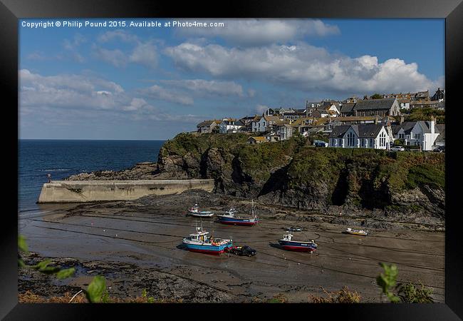  Port Isaac Harbour in Cornwall Framed Print by Philip Pound