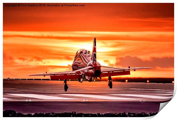  Red Sunset Print by Paul Biddles