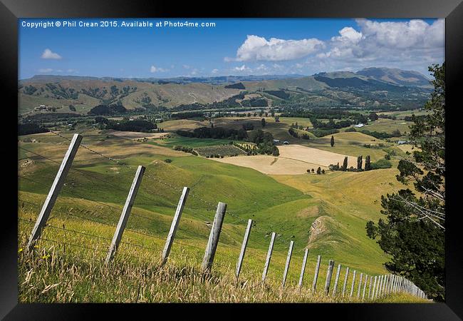  View from Te Mata, New Zealand Framed Print by Phil Crean