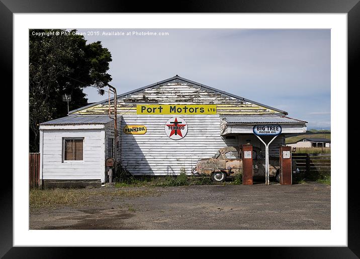  Disused petrol station New Zealand Framed Mounted Print by Phil Crean