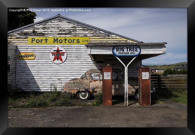  Disused petrol station 2 New Zealand Framed Print by Phil Crean