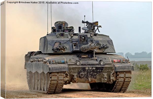 A British Army Challenger 2  Main Battle Tank  Canvas Print by Andrew Harker