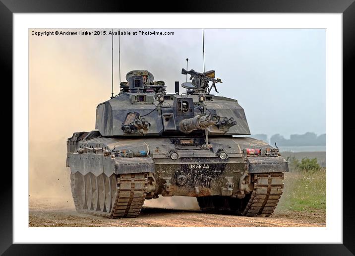 A British Army Challenger 2  Main Battle Tank  Framed Mounted Print by Andrew Harker