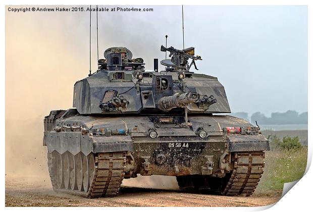 A British Army Challenger 2  Main Battle Tank  Print by Andrew Harker