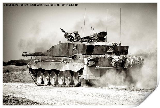 A British Army Challenger 2 Main Battle Tank Print by Andrew Harker