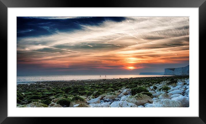  Birling Gap Sunset Framed Mounted Print by Nick Rowland