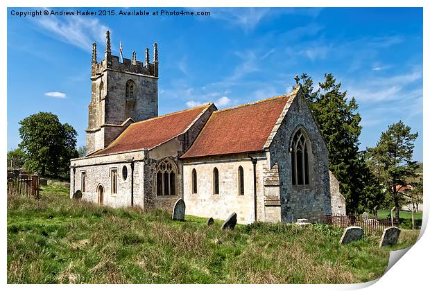 Imber Church, Salisbury Plain, Wiltshire, UK Print by Andrew Harker