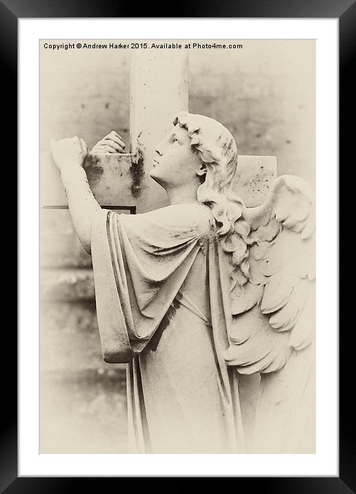 Angel Headstone, Christ Church, Warminster, UK Framed Mounted Print by Andrew Harker