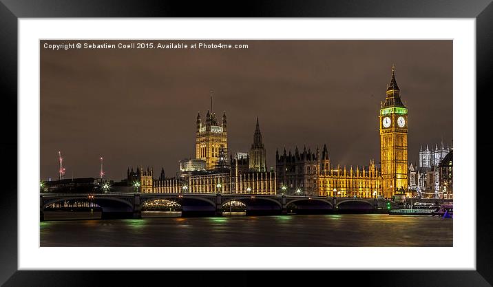 London cityscape with big ben Framed Mounted Print by Sebastien Coell