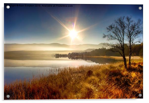  Sunrise over Loch Morlich Acrylic by Alan Simpson