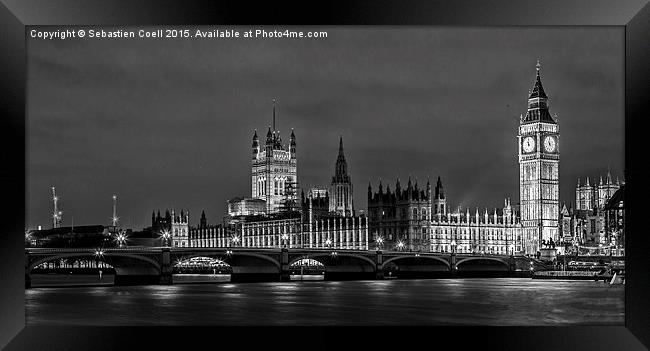 London cityscape with big ben Framed Print by Sebastien Coell