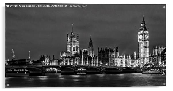 London cityscape with big ben Acrylic by Sebastien Coell