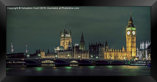London cityscape with big ben Framed Print by Sebastien Coell