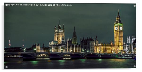 London cityscape with big ben Acrylic by Sebastien Coell