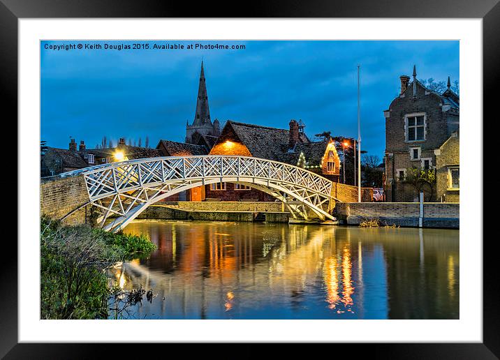 Twilight over the Chinese Bridge, Godmanchester Framed Mounted Print by Keith Douglas
