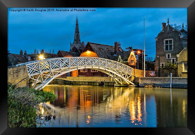 Twilight over the Chinese Bridge, Godmanchester Framed Print by Keith Douglas
