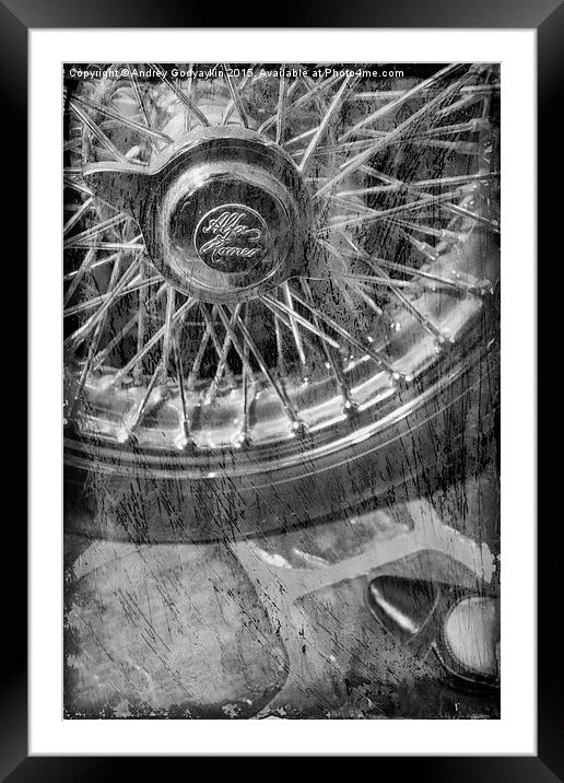 Wheel of an old car. Framed Mounted Print by Andrey  Godyaykin