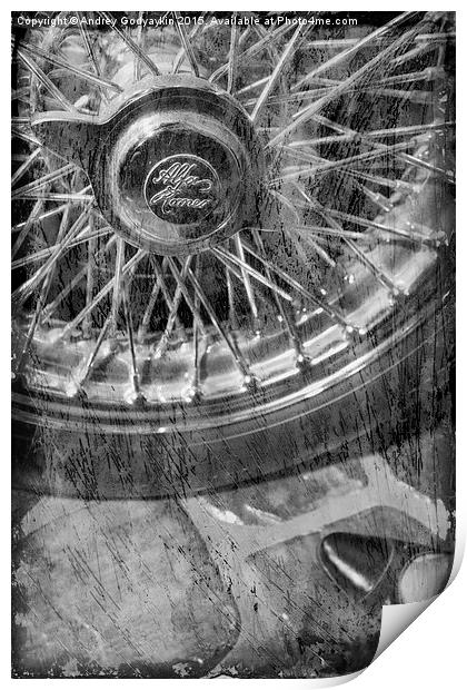 Wheel of an old car. Print by Andrey  Godyaykin