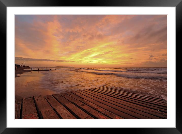  Sunrise over a jetty  Framed Mounted Print by Shaun Jacobs