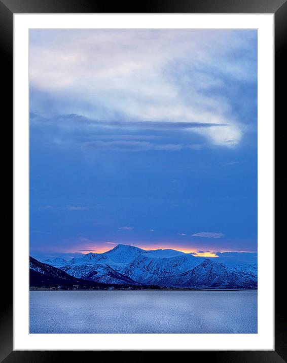 Arctic Sundown, Lofoten, Norway Framed Mounted Print by Mark Llewellyn