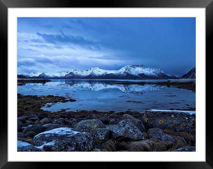 Arctic Reflections, Lofoten, Norway Framed Mounted Print by Mark Llewellyn