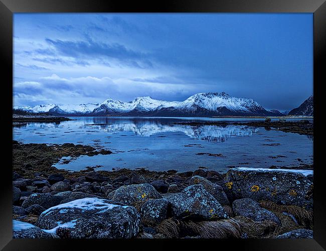 Arctic Reflections, Lofoten, Norway Framed Print by Mark Llewellyn