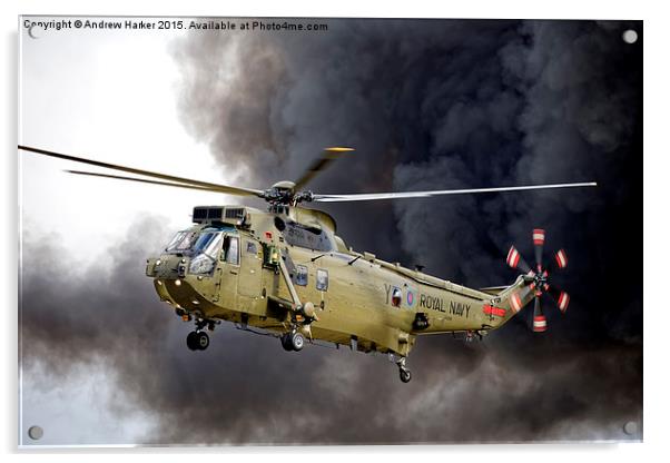 Royal Navy Westland Sea King HC Mk 4 ZA298 Acrylic by Andrew Harker
