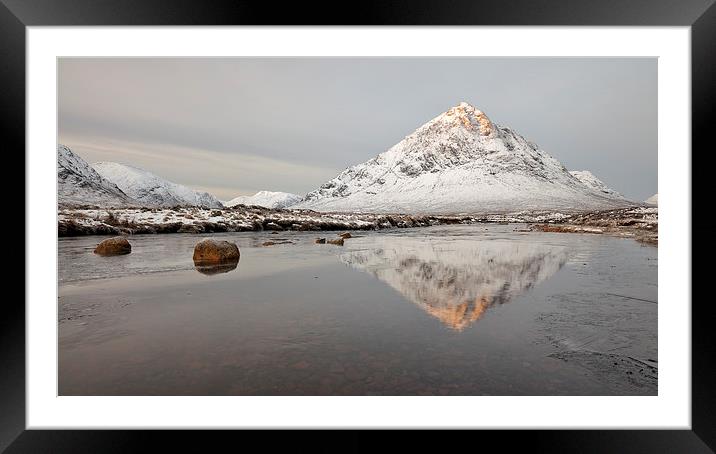  Mountain Reflection on the River Etive Framed Mounted Print by Grant Glendinning