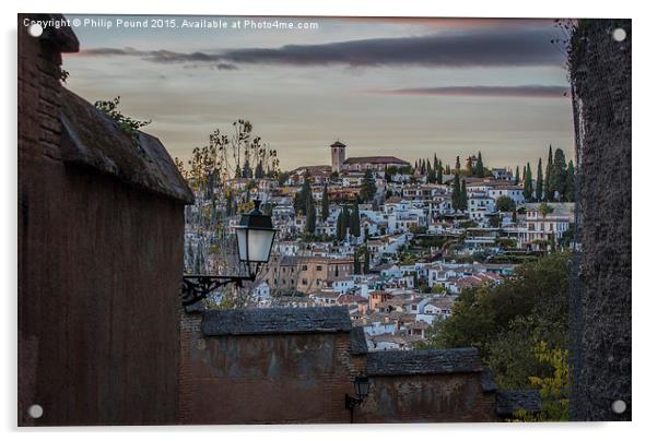 Albaicin in Granada Spain  Acrylic by Philip Pound