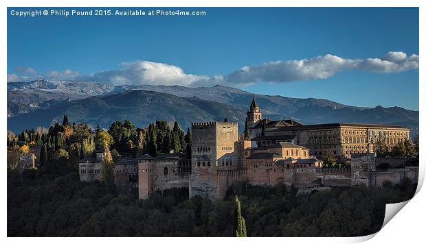  Alhambra Palace Granada Print by Philip Pound