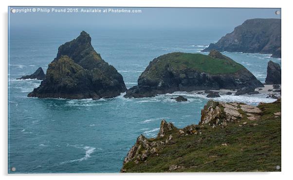  Cornwall Coastal Scene Acrylic by Philip Pound