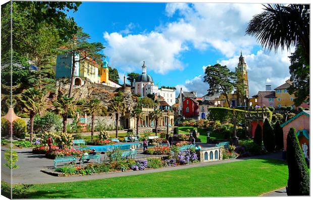  Port Meirion Canvas Print by Mark  F Banks