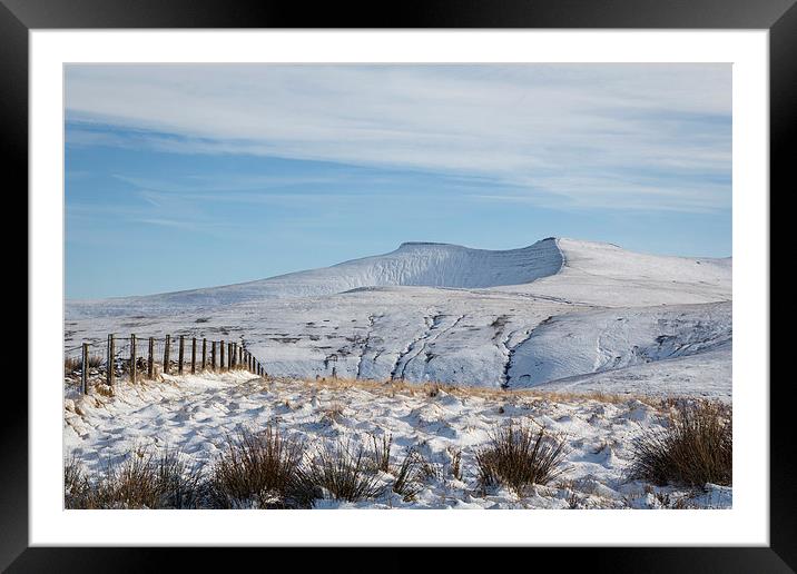  Brecon Beacons Winter  Framed Mounted Print by Lesley Newcombe