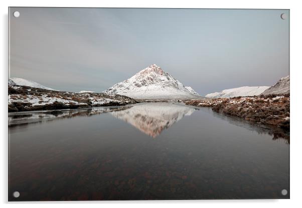 Etive Mountain Reflection  Acrylic by Grant Glendinning