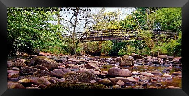  Brecon Beacons Riverbed Framed Print by philip milner