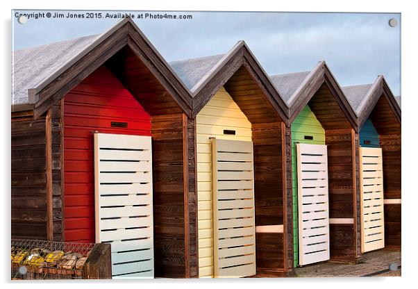  Beach Huts in December sunshine Acrylic by Jim Jones
