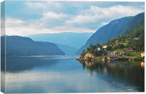  Norwegian Fjords Bergen Canvas Print by Rob Medway