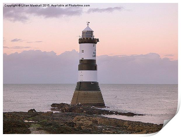  Penmon Point Lighthouse.   Print by Lilian Marshall