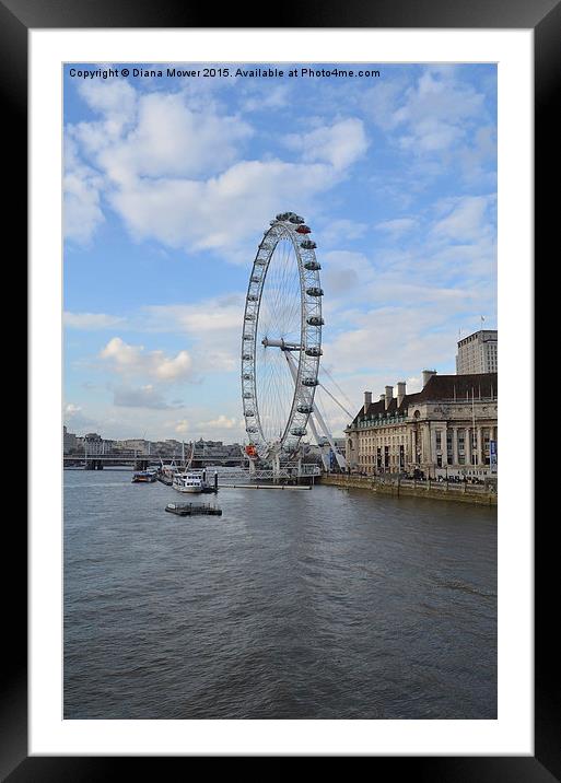 London Eye  Framed Mounted Print by Diana Mower
