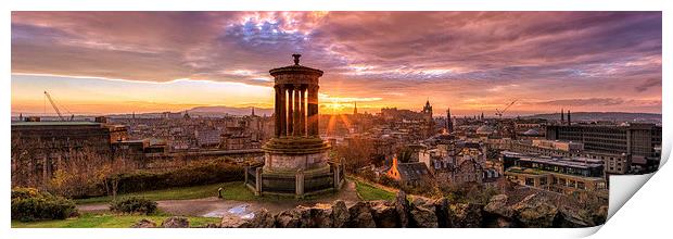 Edinburgh at Sunset from Calton Hill Print by Miles Gray