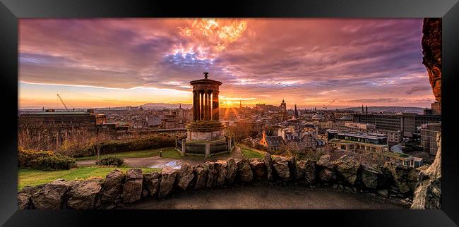 Edinburgh Sunset from Calton Hill Framed Print by Miles Gray