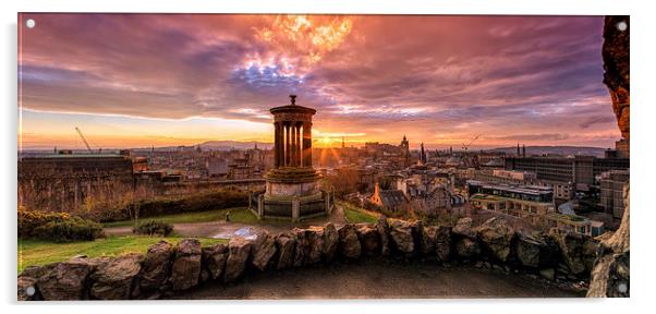 Edinburgh Sunset from Calton Hill Acrylic by Miles Gray
