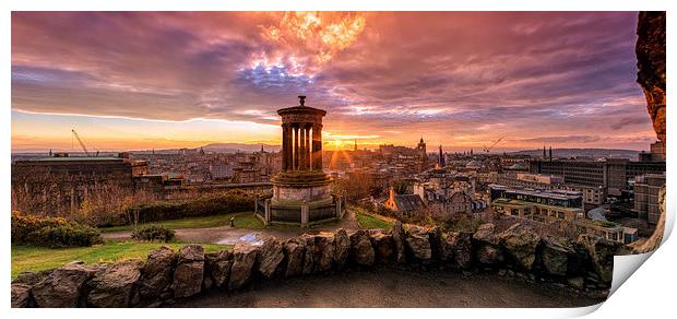 Edinburgh Sunset from Calton Hill Print by Miles Gray