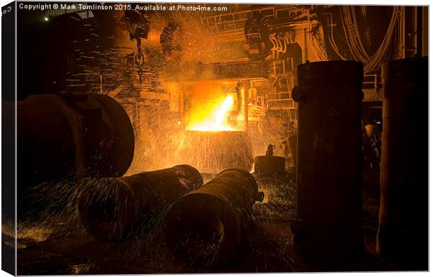  Tapping The Furnace Canvas Print by Mark Tomlinson
