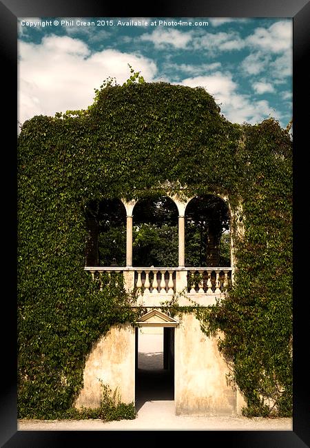  Italian arch overgrown, New Zealand Framed Print by Phil Crean