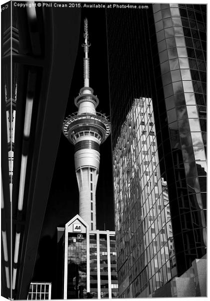 Auckland sky tower New Zealand Canvas Print by Phil Crean