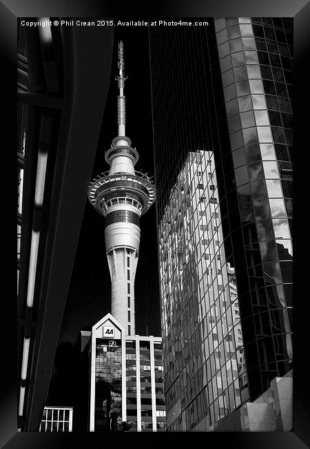 Auckland sky tower New Zealand Framed Print by Phil Crean